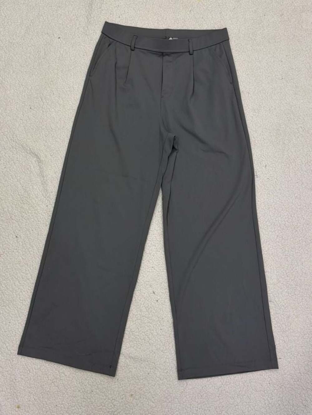 Halara High Waisted Pleated Wide Leg Work Pants Grey Size L Regular